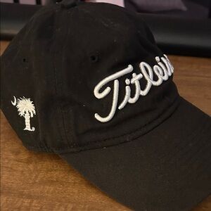 Titleist Black Hat with White SC Palmetto Tree
